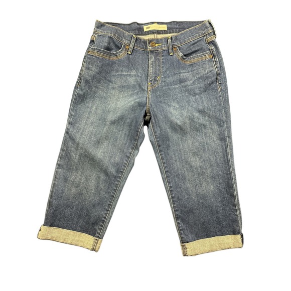 Levi's Pants - Levi's Women's Cropped Capris Jeans‎ Blue Denim Cuffed Mid Rise Size 8